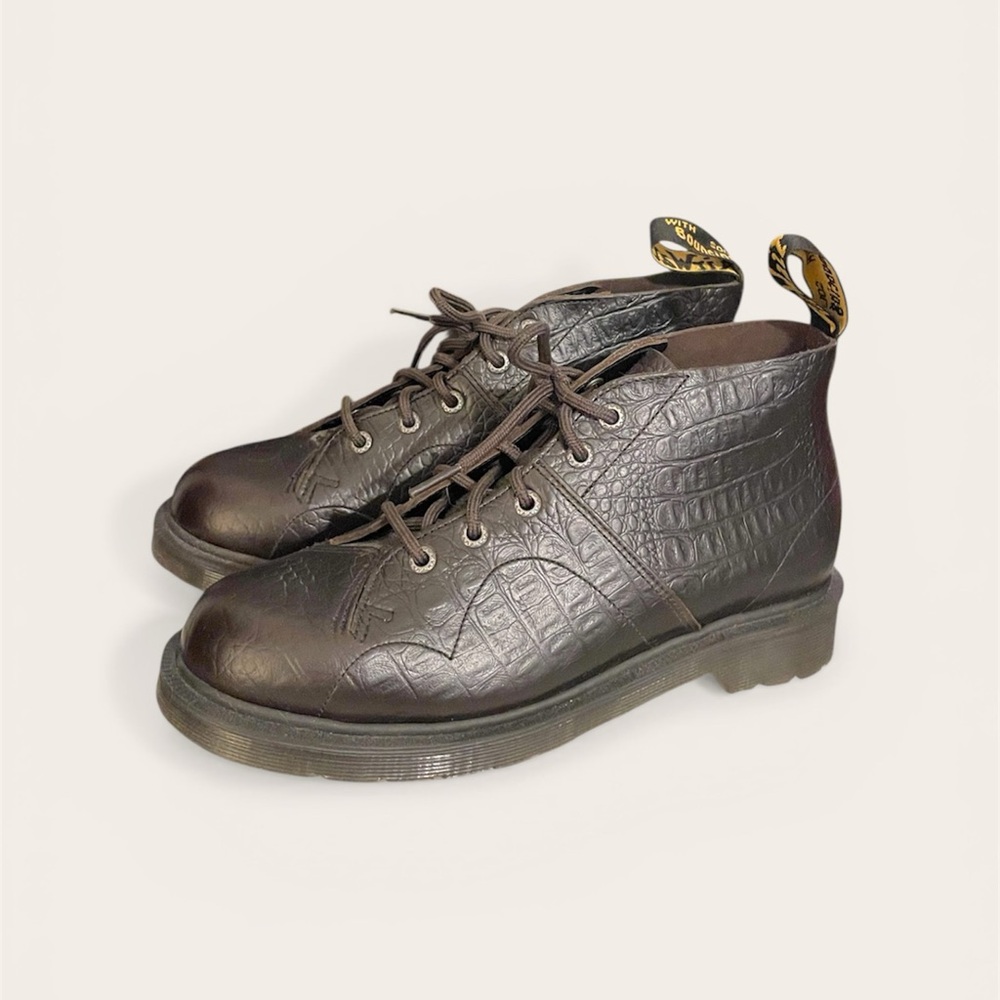 Dr Martens Church Crocodile Analine Leather Ankle Monkey Boots